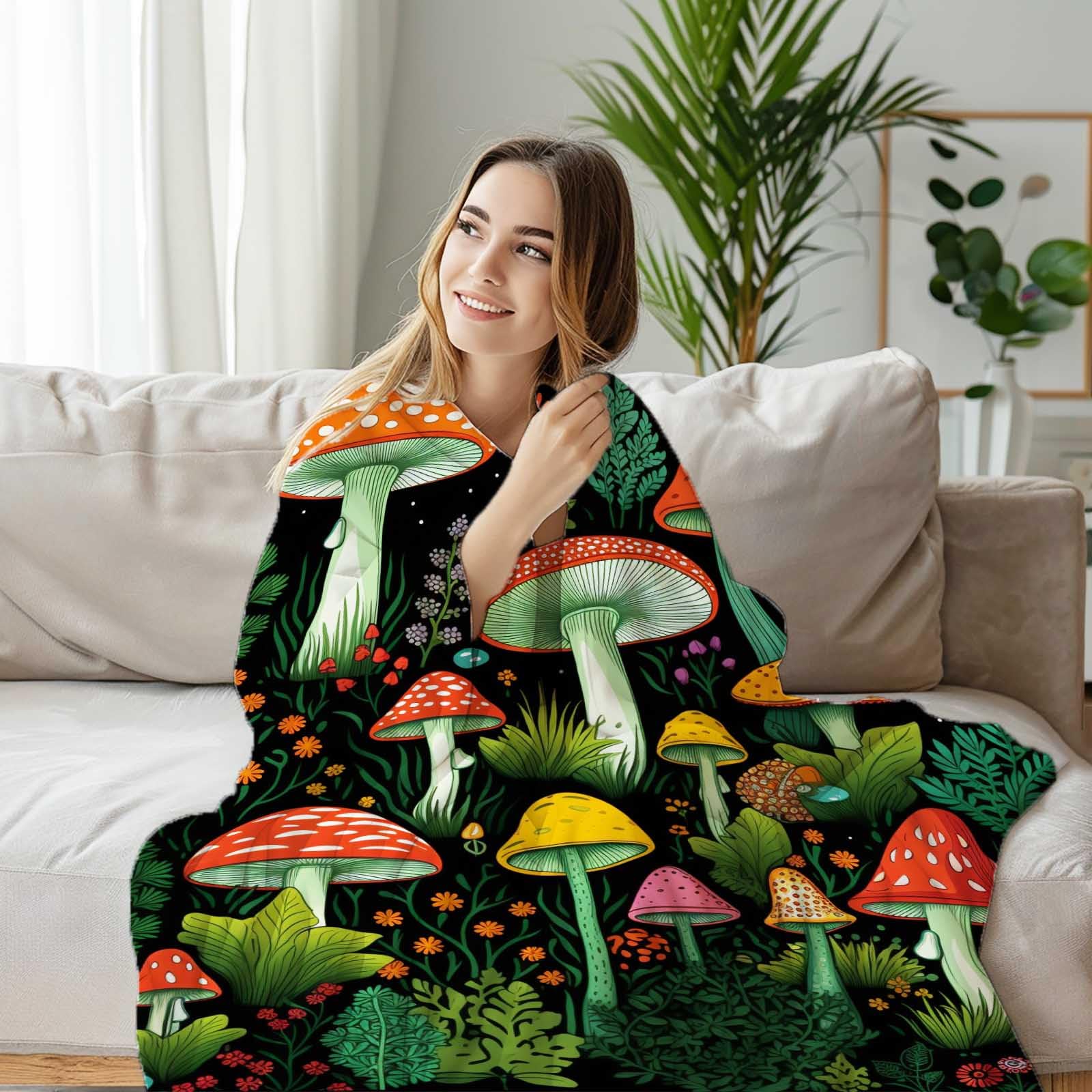 Amazon.com: Firmiso Colorful Mushroom Throw Blanket, Forest Themed