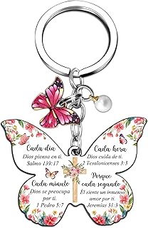 Spanish Christian Keychain Gift for Women Christmas Religious Inspirational Gift with Bible Verse Regalos Cristianos Religious Spiritual Presents for Spanish Women Stocking Stuffers