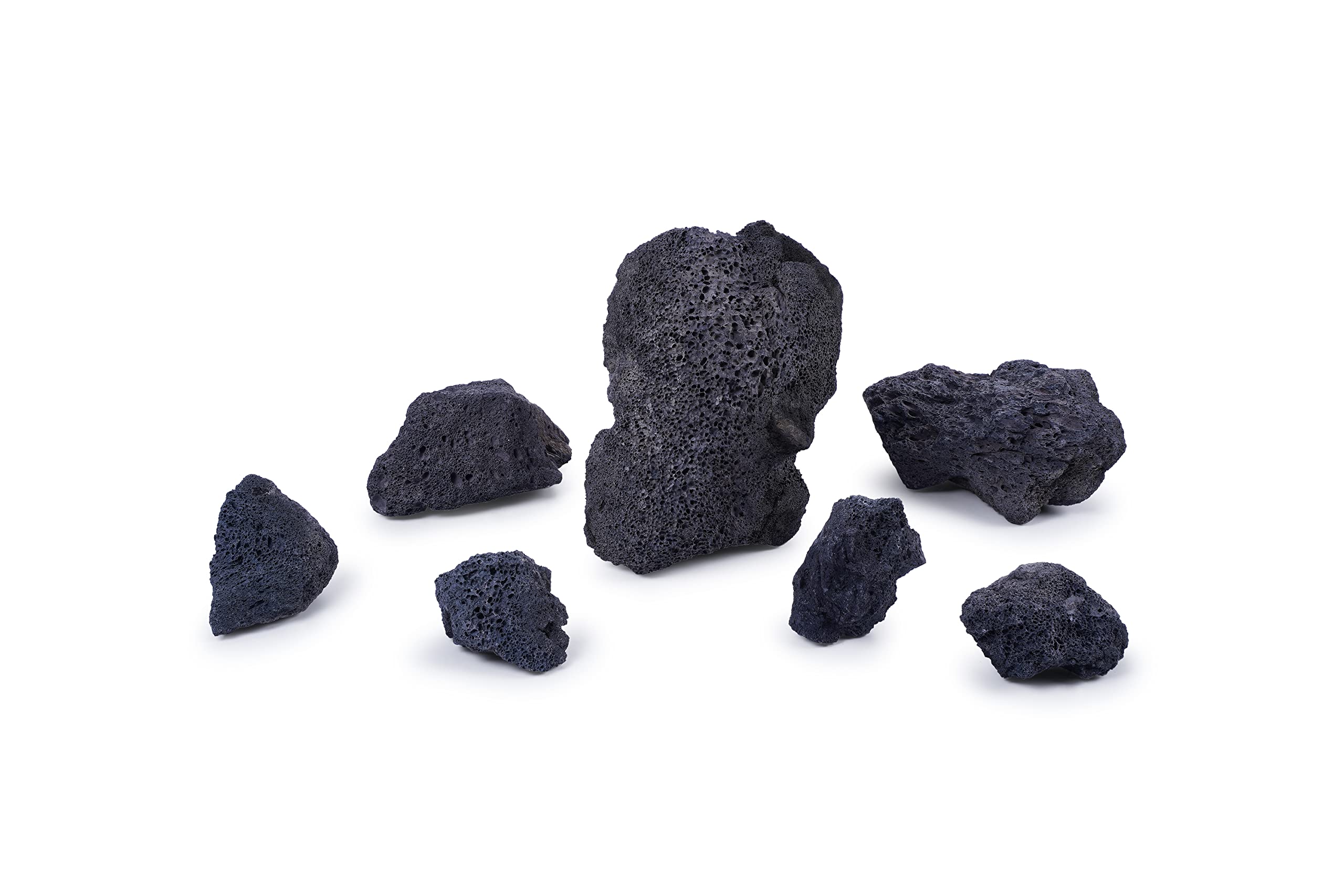 Landen Pierres de Lave Noires pour terrariums, paludarium, vivariums, Reptiles et Amphibiens (7,3 kg, 7,6 à 25,4 cm