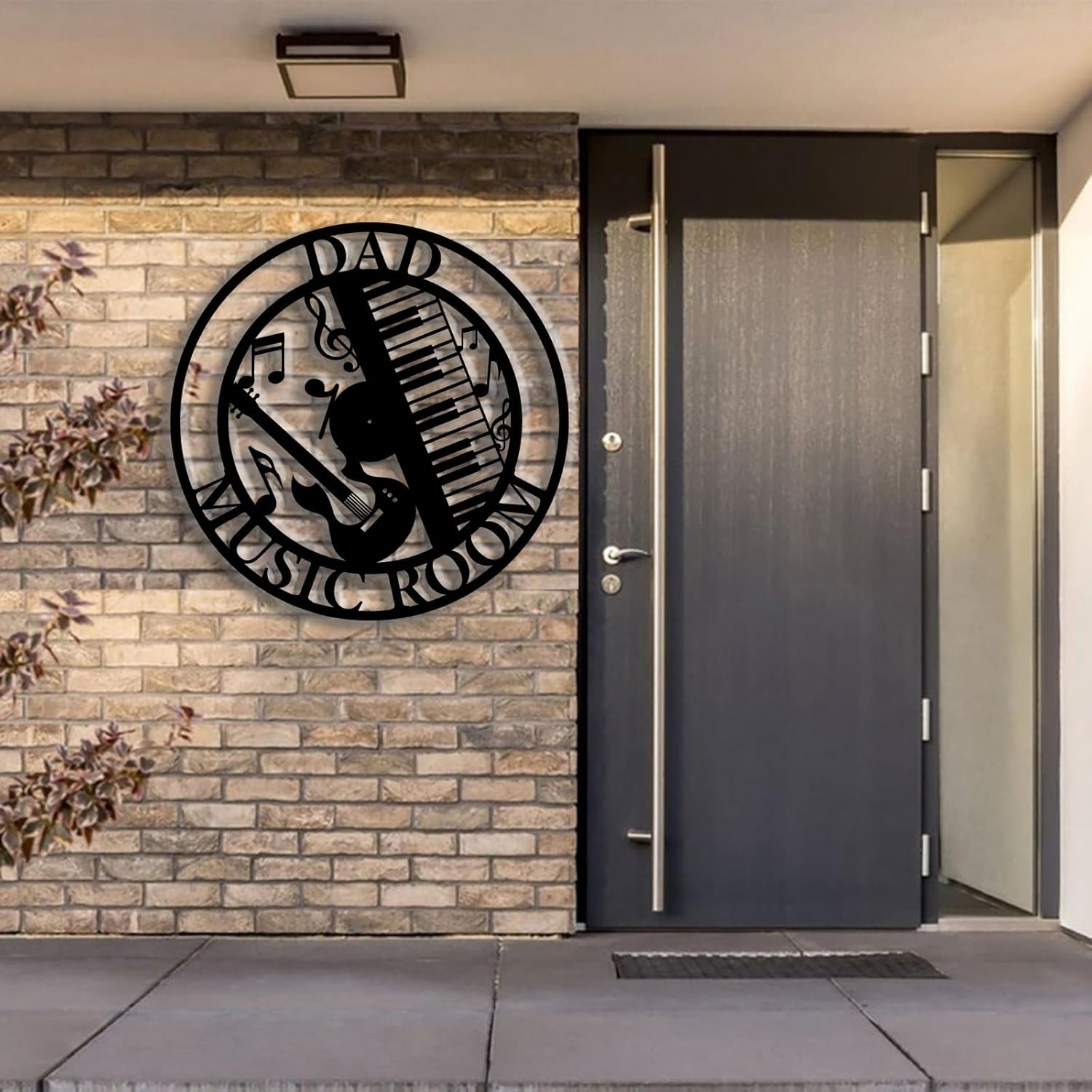 Custom Music Room Metal Wall Sign, Personalized Music Studio Metal Wall Art, Personalized Music Decor, Musical Sign, Musician Gift, Guitar Drums Keyboard Logo, Birthday Gift, 8-24 Inches