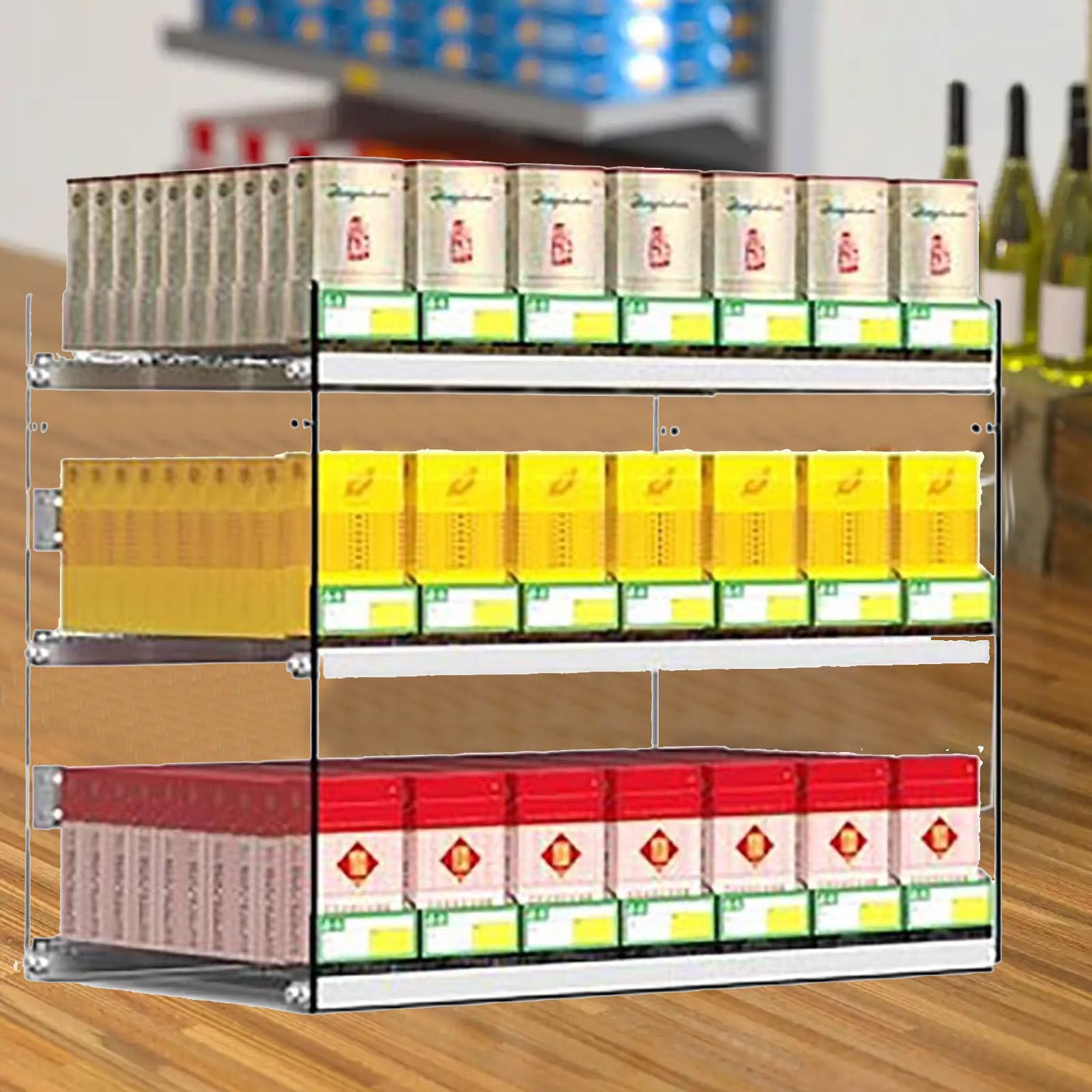 Support à poussoir automatique pour cigarettes et organiseur mural en acrylique robuste