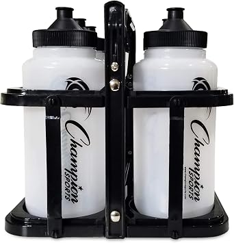 Champion Sports Plastic Water Bottle Set, Quart, Black