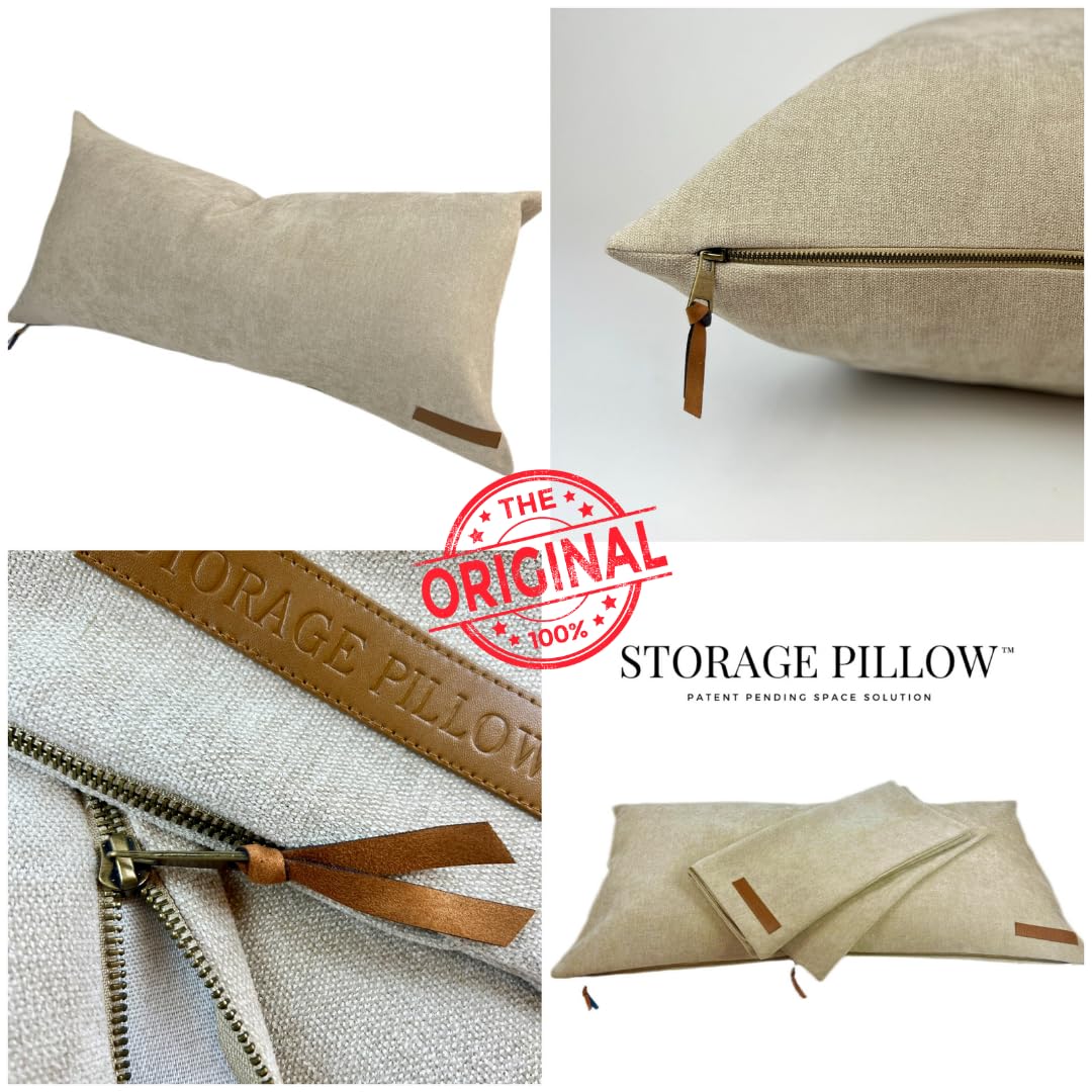 STORAGE PILLOW - Poszewka na poduszkę XL zapinana na zamek błyskawiczny, aby zmaksymalizować przestrzeń! Pomysł na przechowywanie dla kamperów Vanlife College Dorms Małe domy i małe przestrzenie.