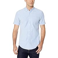 Amazon Essentials Camicia Oxford con Tasca a Maniche Corte Slim Uomo