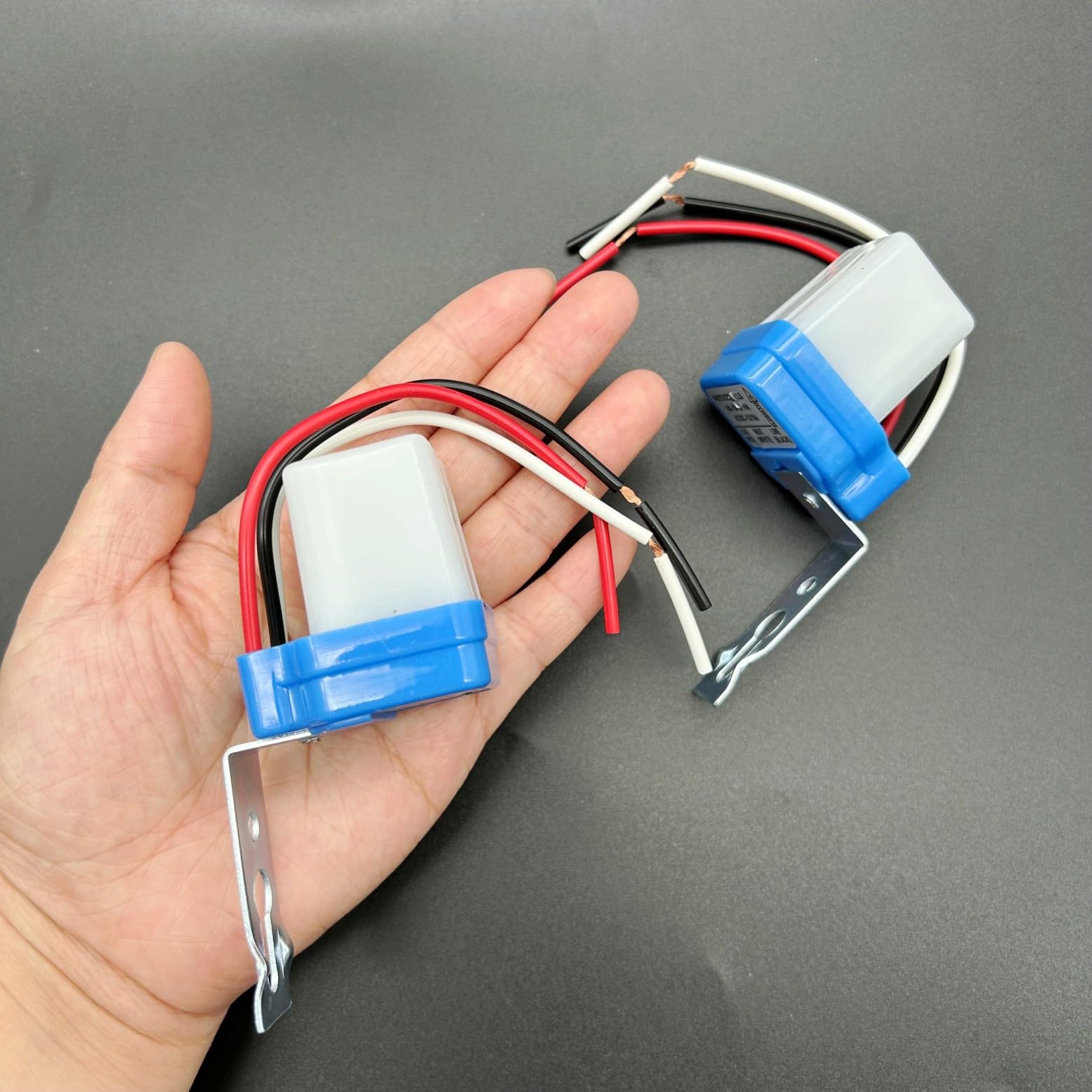 JZK Set of 2 AC/DC12V 10A Automatic Photocell Light Switches - Auto On/Off Light Sensor Switch, Blue - Image 4