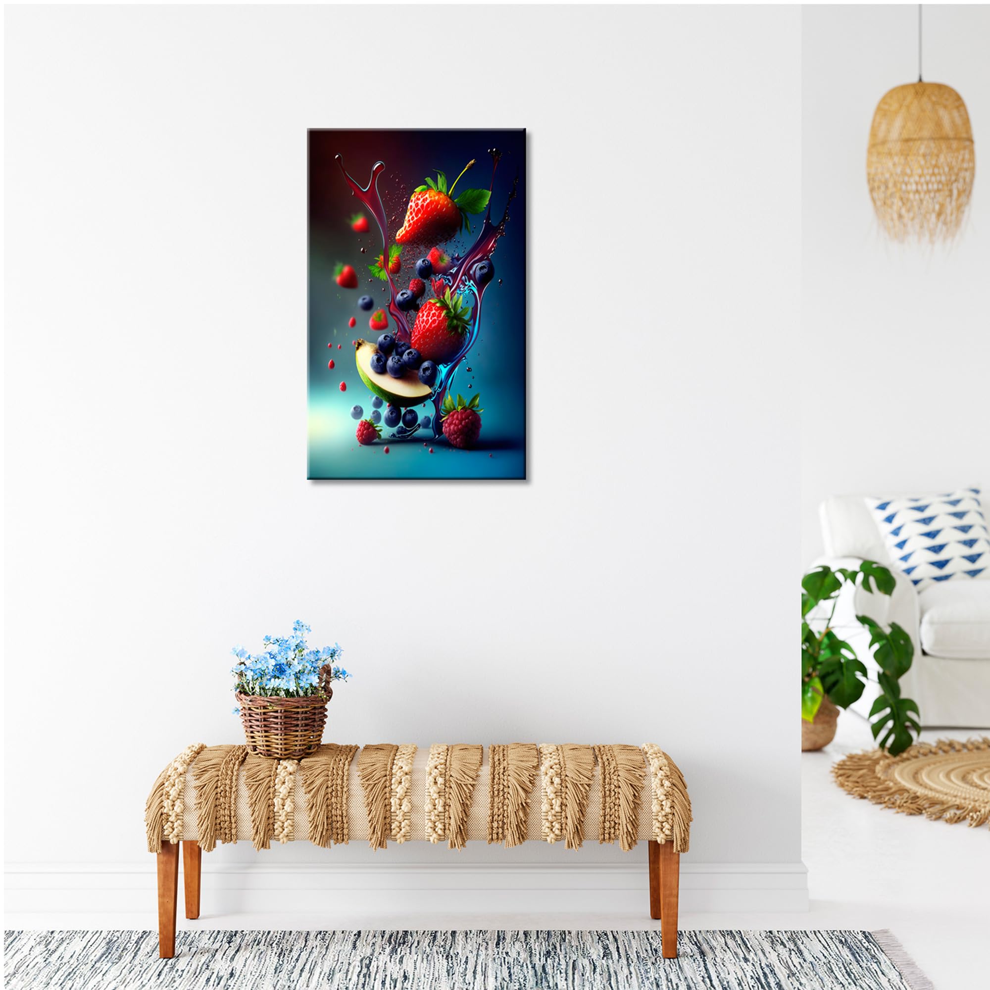 DECLINA, tableau moderne, cadre mural, impression sur verre acrylique, cadre design léger, tableau déco fraîcheur de fruits, art mural contemporain, décoration intérieure élégante, 30x50 cm