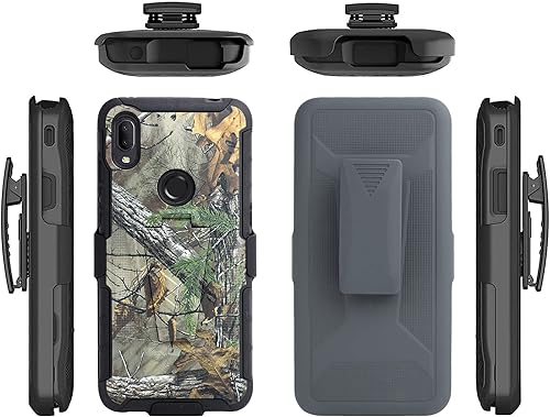 Funda diseñada para Jitterbug Smart 3 (2021) con vidrio templado, clip giratorio para cinturón, soporte para soporte de armadura resistente a prueba