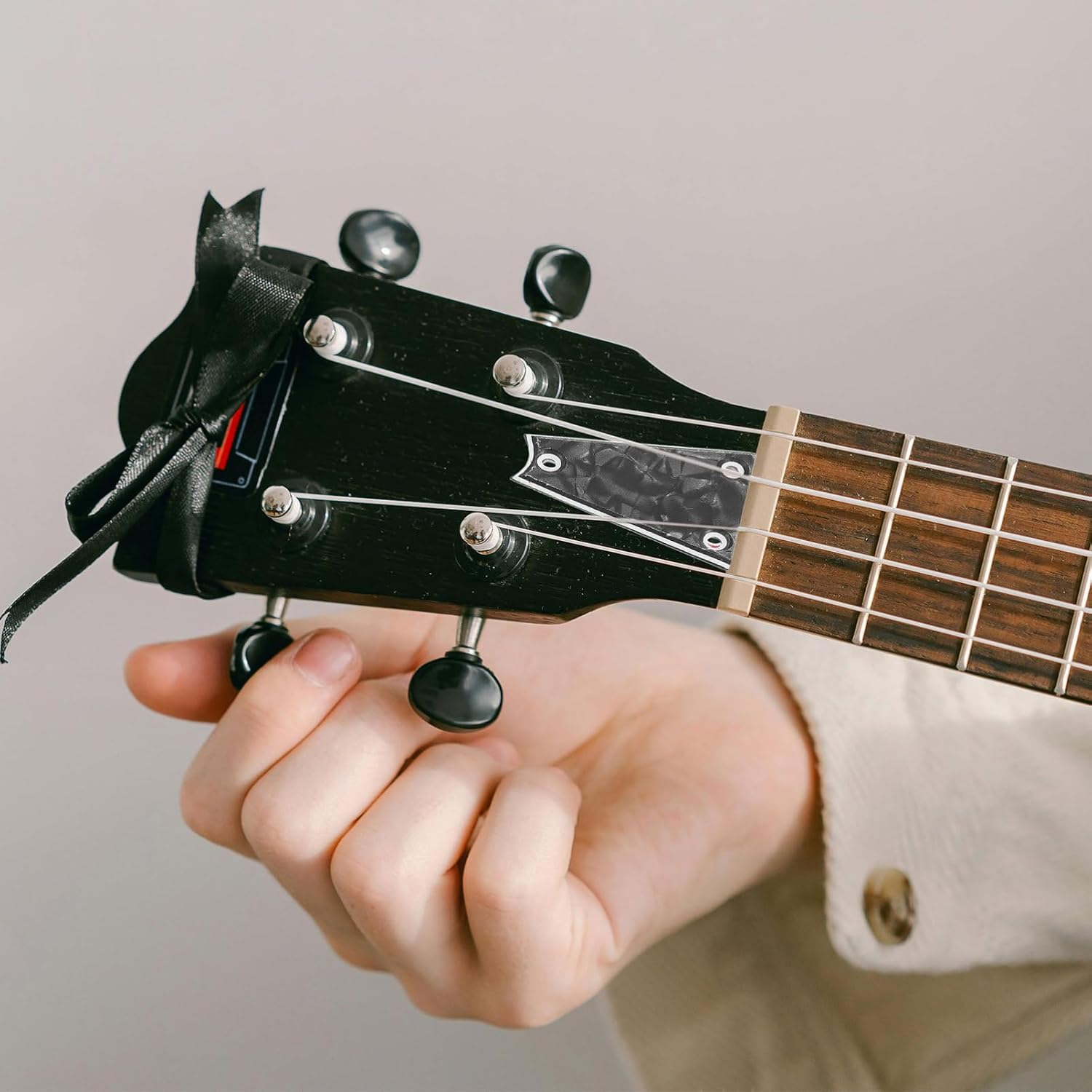 Mikinona Pvc Truss Rod Cover for Electric Guitar Iron Core Design Stylish Black Easy Installation Protection for Guitar Head