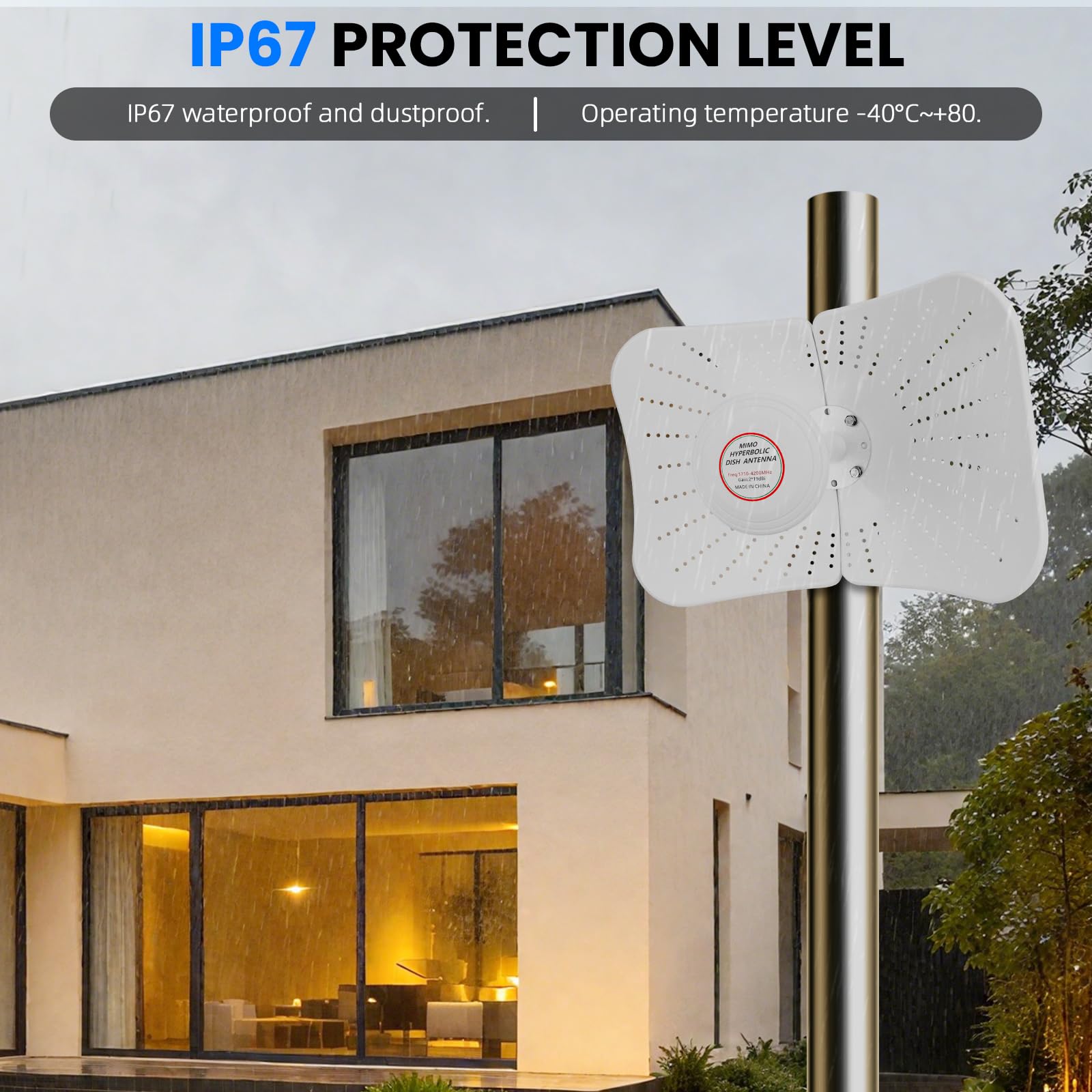 Antena 5G LTE 4G Exterior Antena Doble polarización WiFi Antenne 600-6000MHz, Ganancia hasta 12 dBi Compatible con Router Ante-na MIMO SMA / 2 x TS9 Antenne, Cable de Baja Perdida 10 Metros