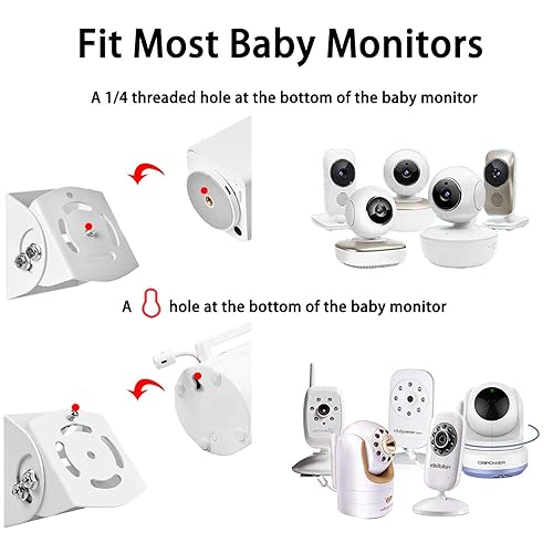 Miniatura 4 de Estante universal de montaje en pared de ángulo ajustable para cámara de monitor de bebé, soportes de montaje en ángulo, se adapta a Arlo, Motorola,
