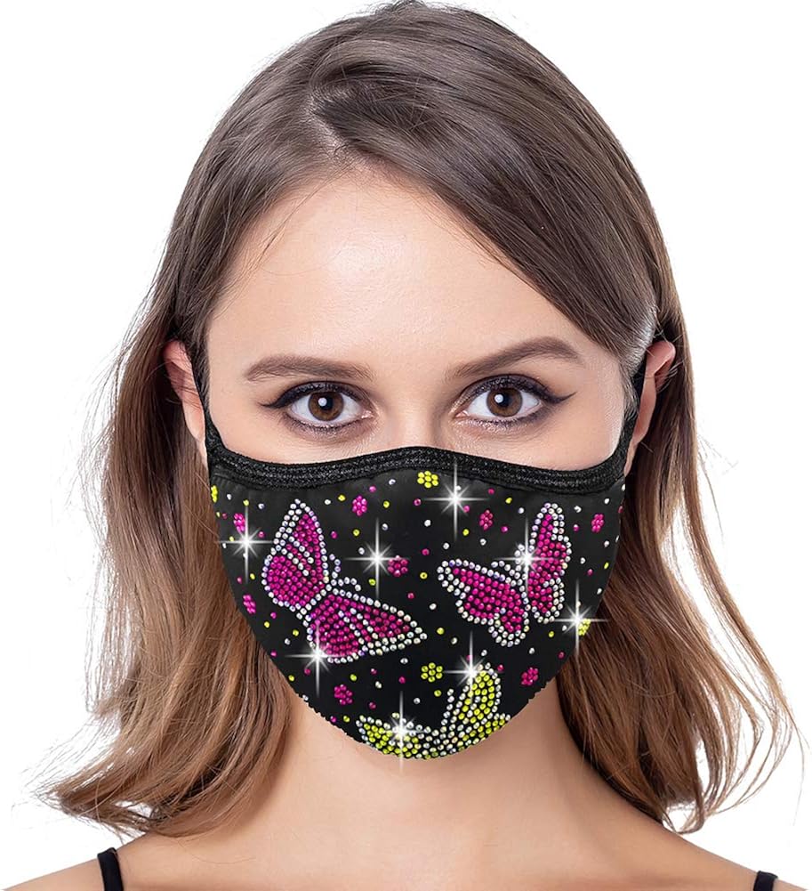 Myjoyday Reusable Cloth Face Mask for Women Men, Washable & Breathable Cotton Masks with Filter Pocket