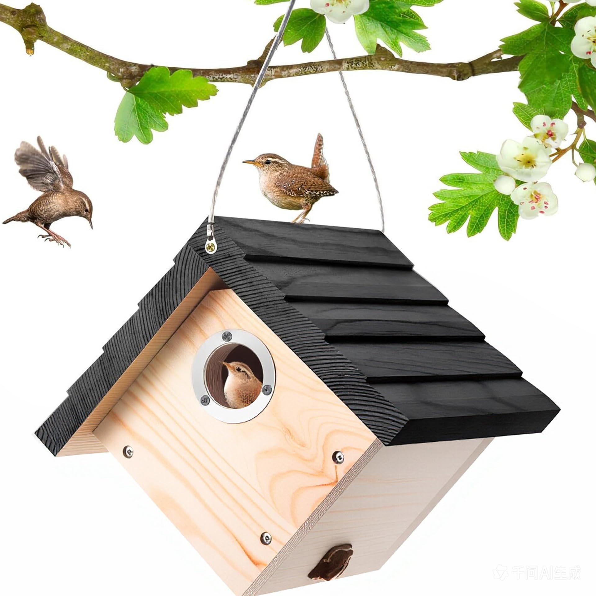 Vogelnest Käfig Holz Nest Unterschlupf Kolibri Outdoor Verstecke für kleine Größe Vogelzubehör Vogelhäuser für den Außenbereich