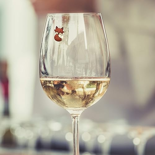 Miniatura 8 de Dijes para copas de vino de zorro y búho, marcadores magnéticos para bebidas regulares o sin tallo, Resina