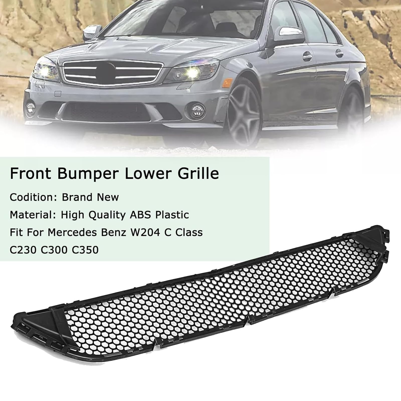 MATMACRO Front Bumper Grille Compatible For Mercedes Benz W204 C