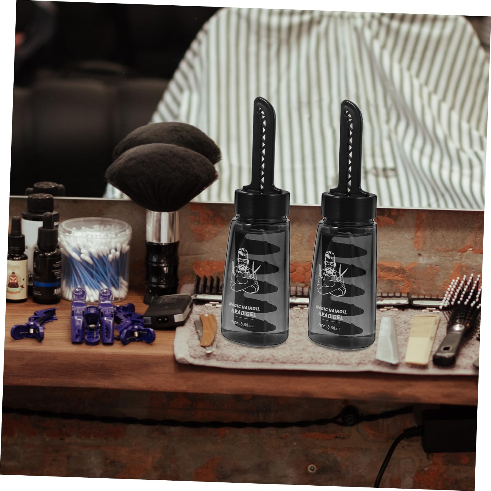 Baluue Leere Haarstyling Gel Flasche Mit Kamm 260ml Nachfüllbar Haarwachs Applikator Für Herren Selbstgemacht Haaröl Und Styling Zuhause