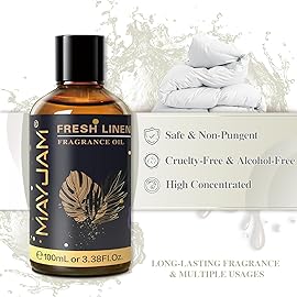 MAYJAM 100ML/3.38FL.OZ Fresh Linen Fragrance Oils with Glass Dropper, Essential Oils for Diffusers for Home, Long Lasting Scented Oils for Diffusers Soap Candle Making