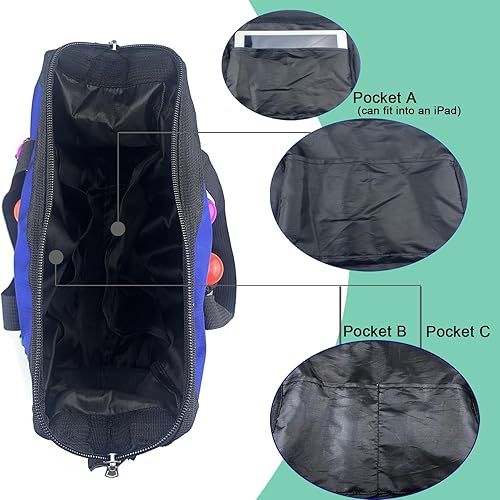 Miniatura 16 de Bolsas de bingo Dauber con 8 bolsillos de gran capacidad, bolsa de transporte de viaje con cremallera, bolsa de maquillaje, regalo para amantes