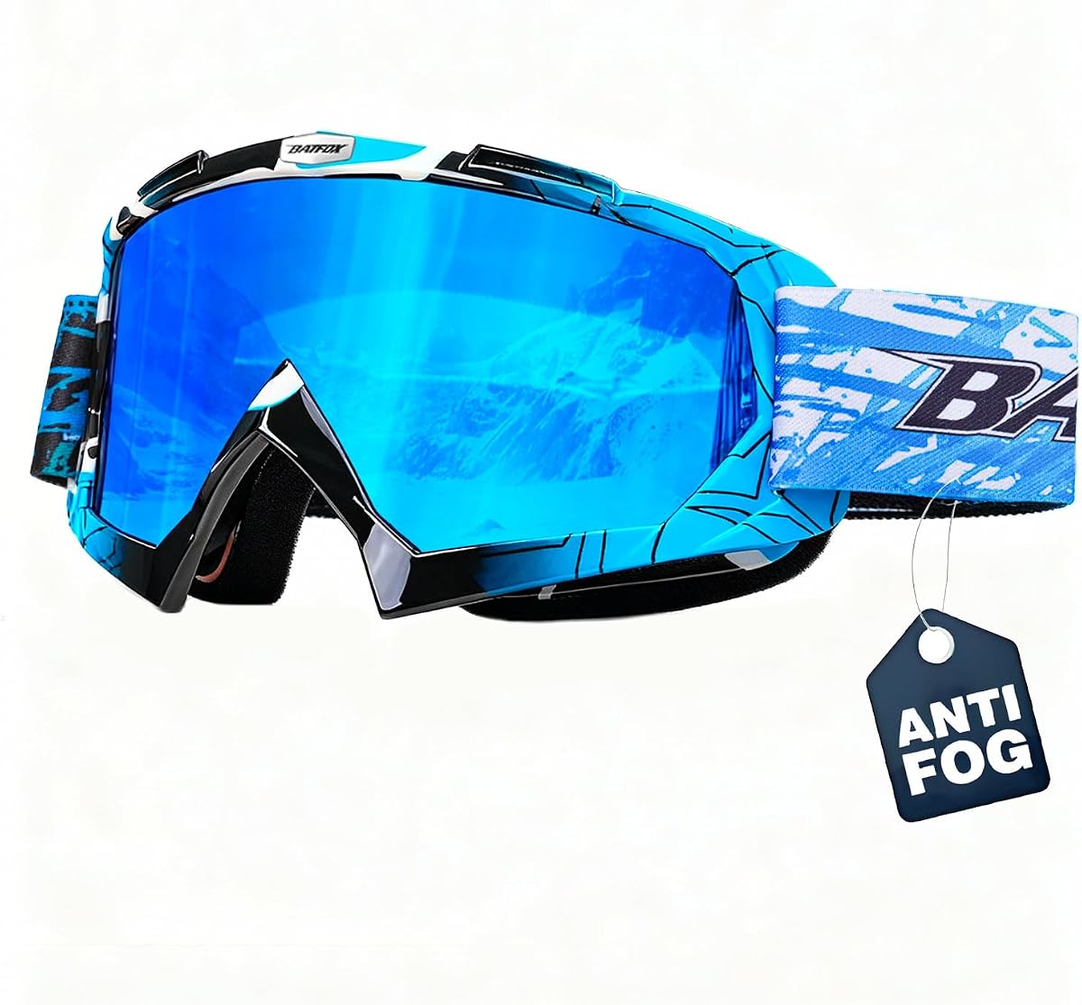 Ski Goggles for Men & Women, Anti Fog Snowboard Goggles OTG Over Glasses, 100% UV Protection Snow Goggles for Skiing & Snowboarding
