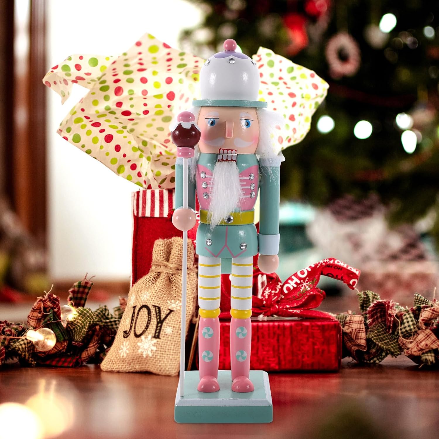 MAGICLULU 10 Inch Christmas Nutcracker Ornament Wooden Nutcracker Soldier Decoration for Holiday Tabletop and Party Display