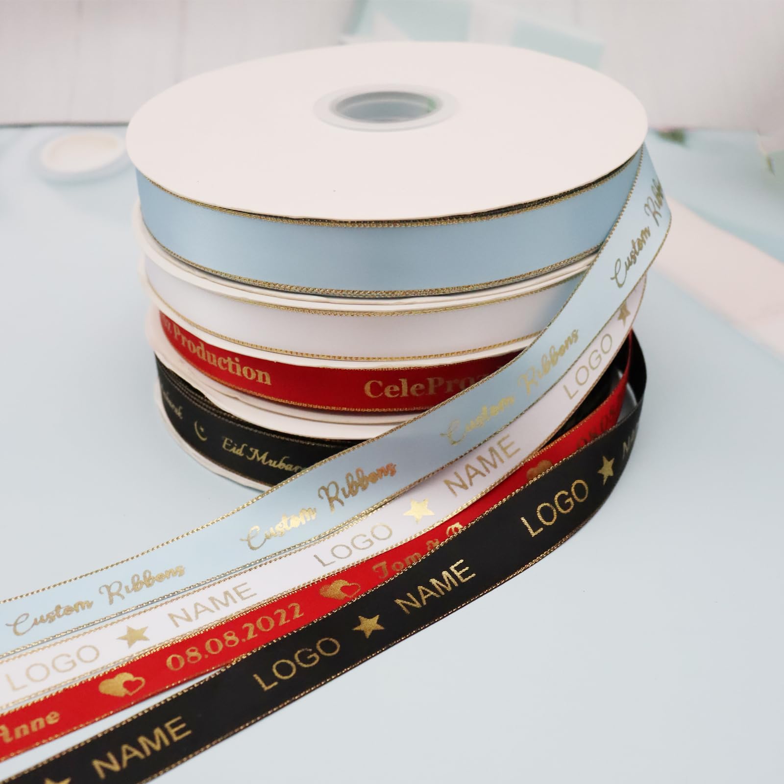 Ruban cadeau romantique fait main pour personnalisation emballage mariage et logo 38mm