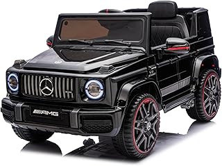 LALAHO Kinder Elektroauto Mercedes AMG G63,12V 7ah, mit 2.4G Fernbedienung, Kinderauto Kinderfahrzeug，Elektrofahrzeuge für ab 3 Jahre (Schwarz)