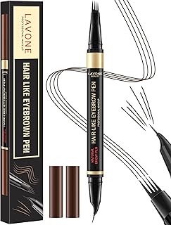 LAVONE Lápiz de cejas 2 en 1 para mujer con l...