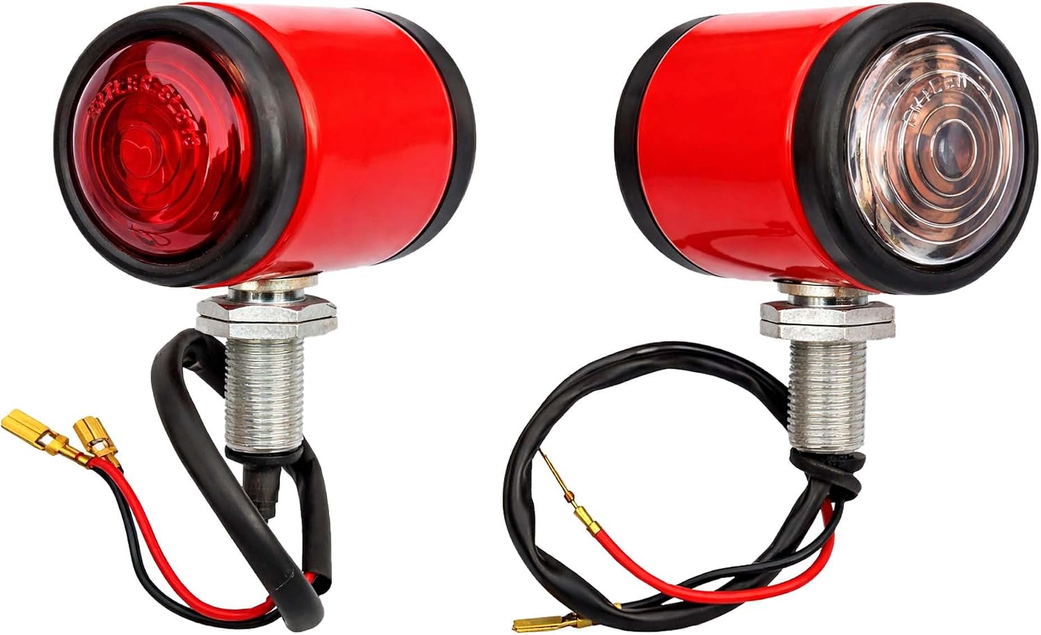 2x Side Indicator Lamp Flasher Light Corner Lamp Red Butler Style Assembly with 12v Bulbs and Brackets Suitable for Massey Ferguson Case IHC Nuffield Tractors