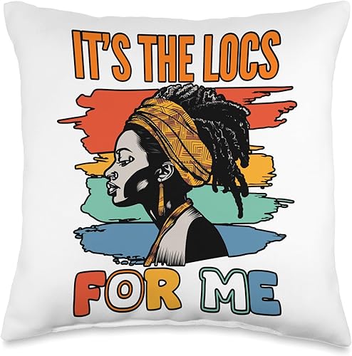 Miniatura 5 de Locs Afro Dreadlocks Love Natural Beauty Hair It's the Locs for Me Afro Hair - Almohada negra de niña africana americana, 18 x 18 pulgadas,