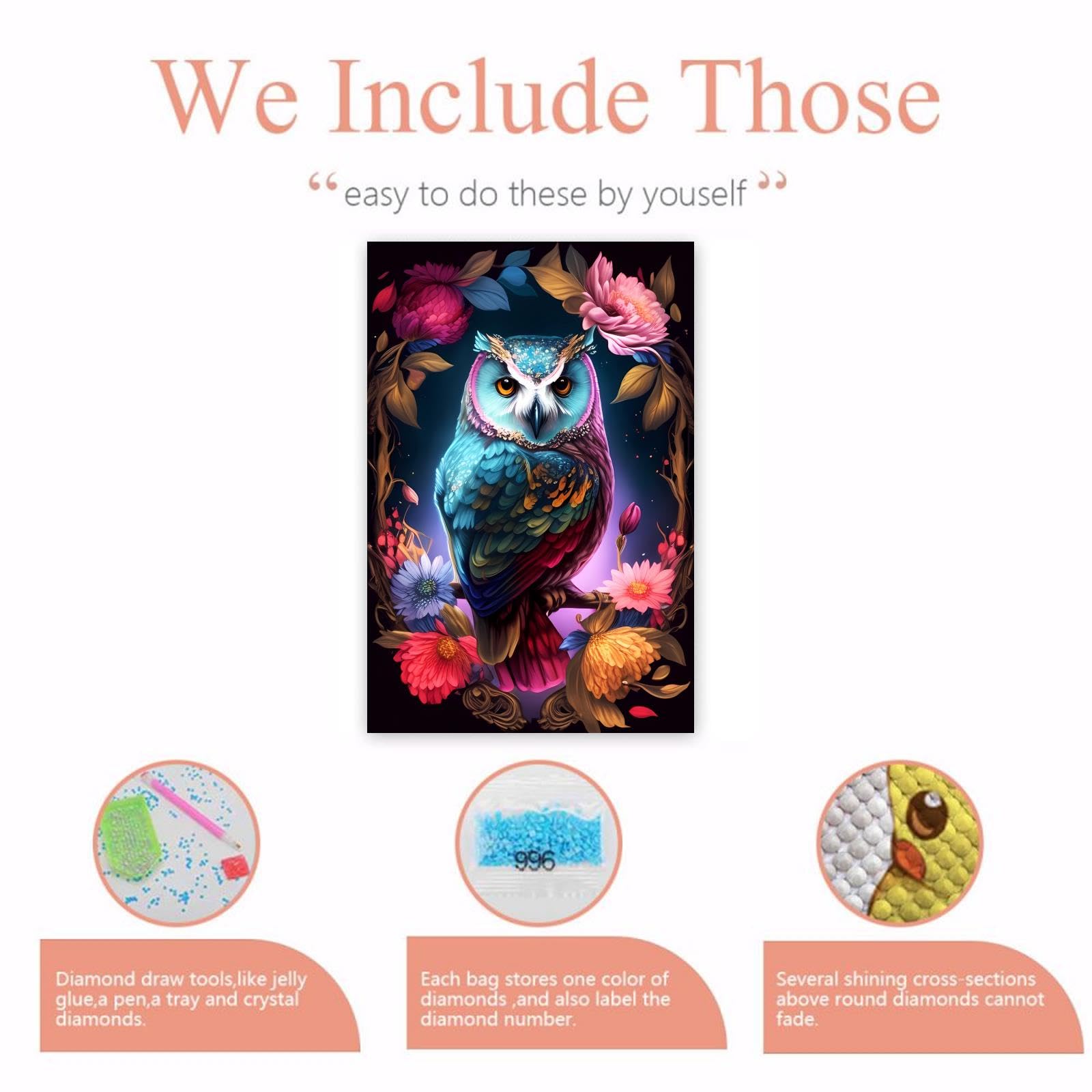 Amazon.com: Gabbana 5D Owl Garden Diamond Art Painting Kits, Owl