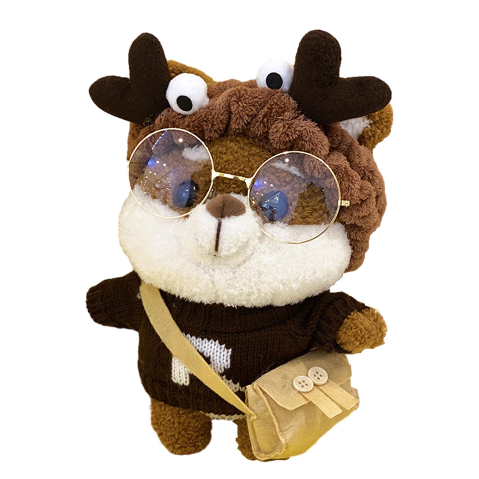 Plush Shoulder Bag Kids Adorable Doll Bag for Outdoor Shopping Party Dark Brown-image-10