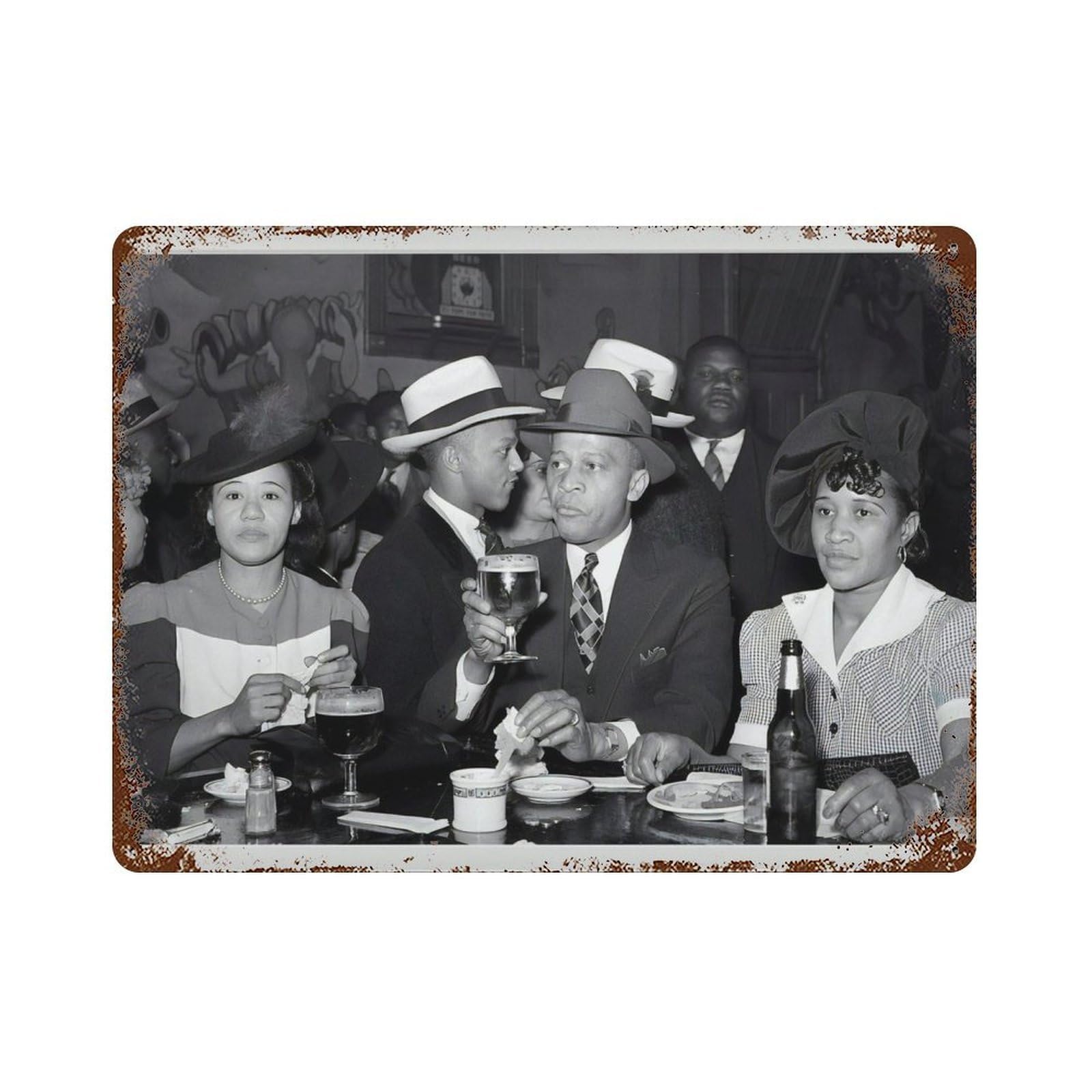 xiaoxiaoshen Vintage African American ， Retro Bar Photography Wall Decor Art Metal Tin Poster Modern Home Decor Art Home Bar Shop Decorations Vintage Sign 30x40cm