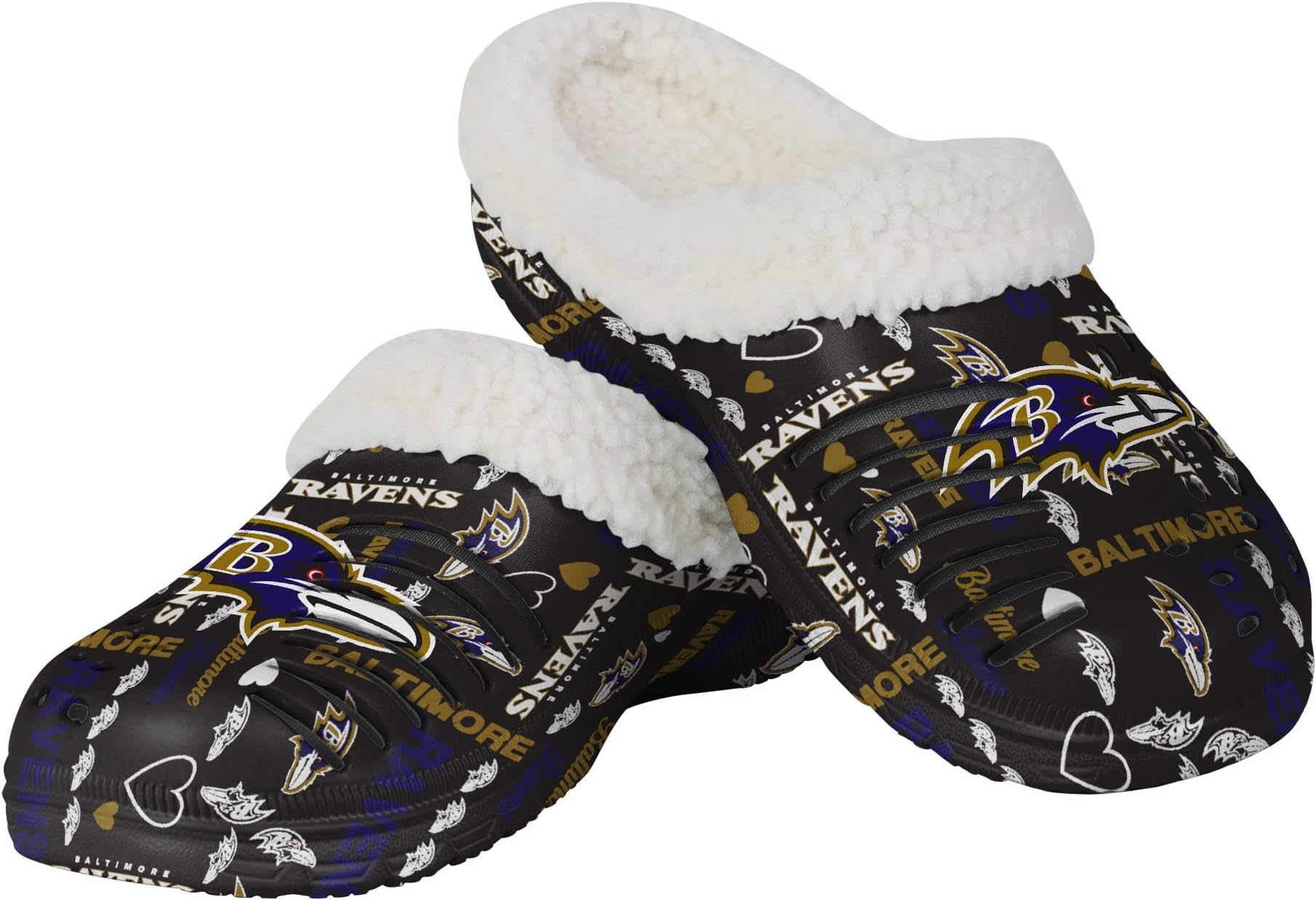 FOCOWomen's NFL Team Logo Ladies Sherpa Lined Logo Love Shoe Clogs
