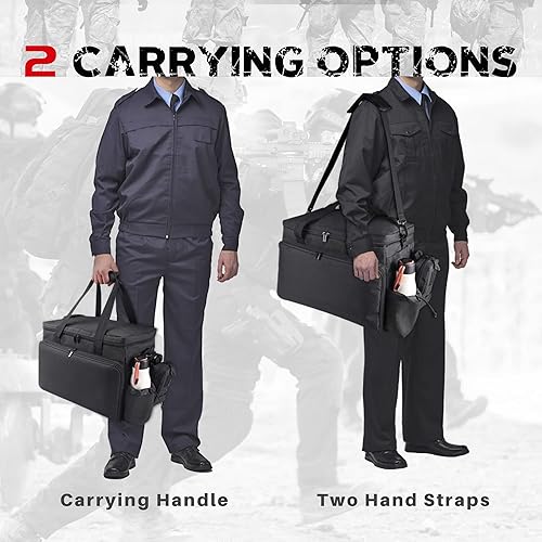 Miniatura 8 de Richeer Bolsa de patrulla para equipo policial de policía, bolsas tácticas de almacenamiento para asiento de automóvil con 2 bolsas Molle