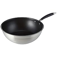 Amazon Basics Padella da wok in acciaio INOX, 28 cm