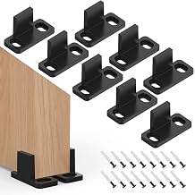 8 Pcs Black Pocket Door Floor Rail, Plastic Barn Door Floor Guide Hardware