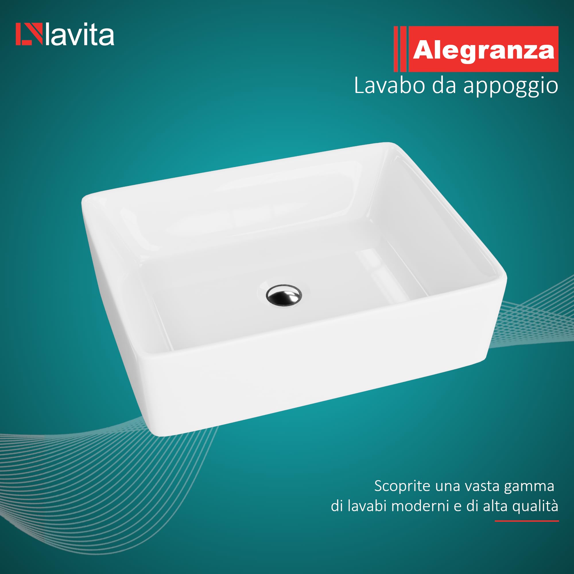 LAVITA LAVABO CERAMICA BIANCO 48 CM 473550