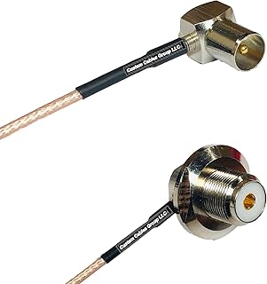 3 feet RG316 DVB Pal Male Angle to UHF Female Angle Bulkhead RF Pigtail Coaxial Cable