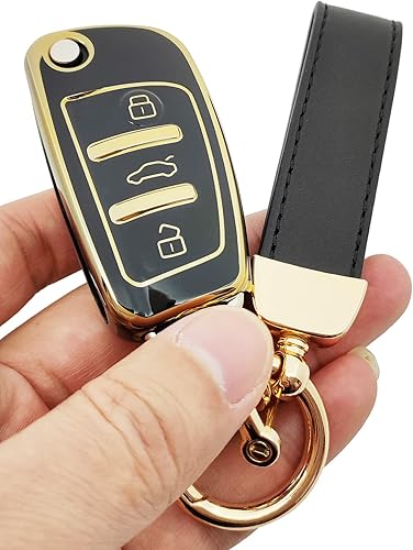 Miniatura 8 de vurbemes Funda protectora de TPU suave de 360 grados compatible con Audi A1 A3 A4 A6 A8 TT Q7 S6 llavero