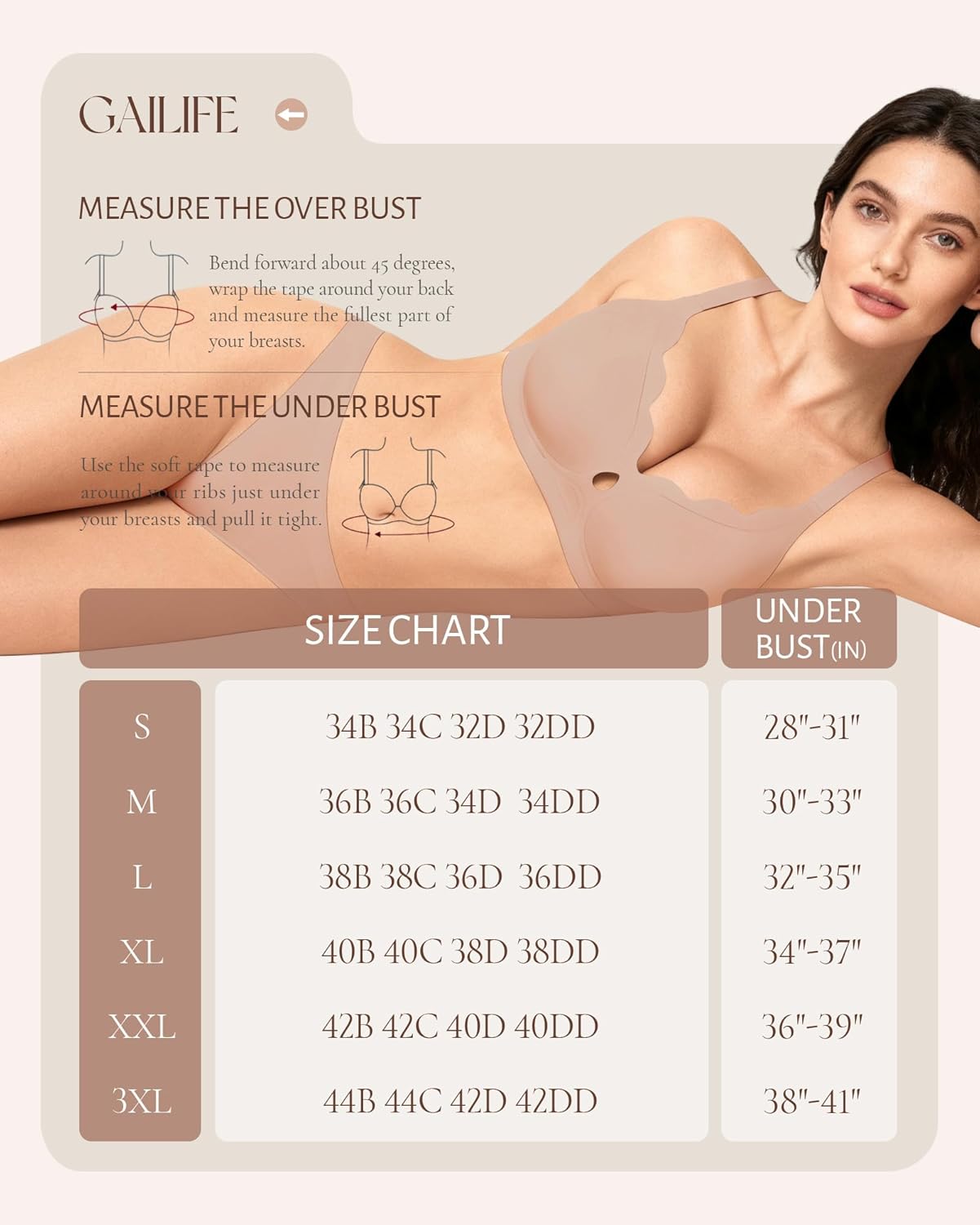 Gailife Bras for Women No Underwire Jelly Bras Wave Wireless Bras Seamless Full Coverage Bralettes Everyday Bras - Image 2