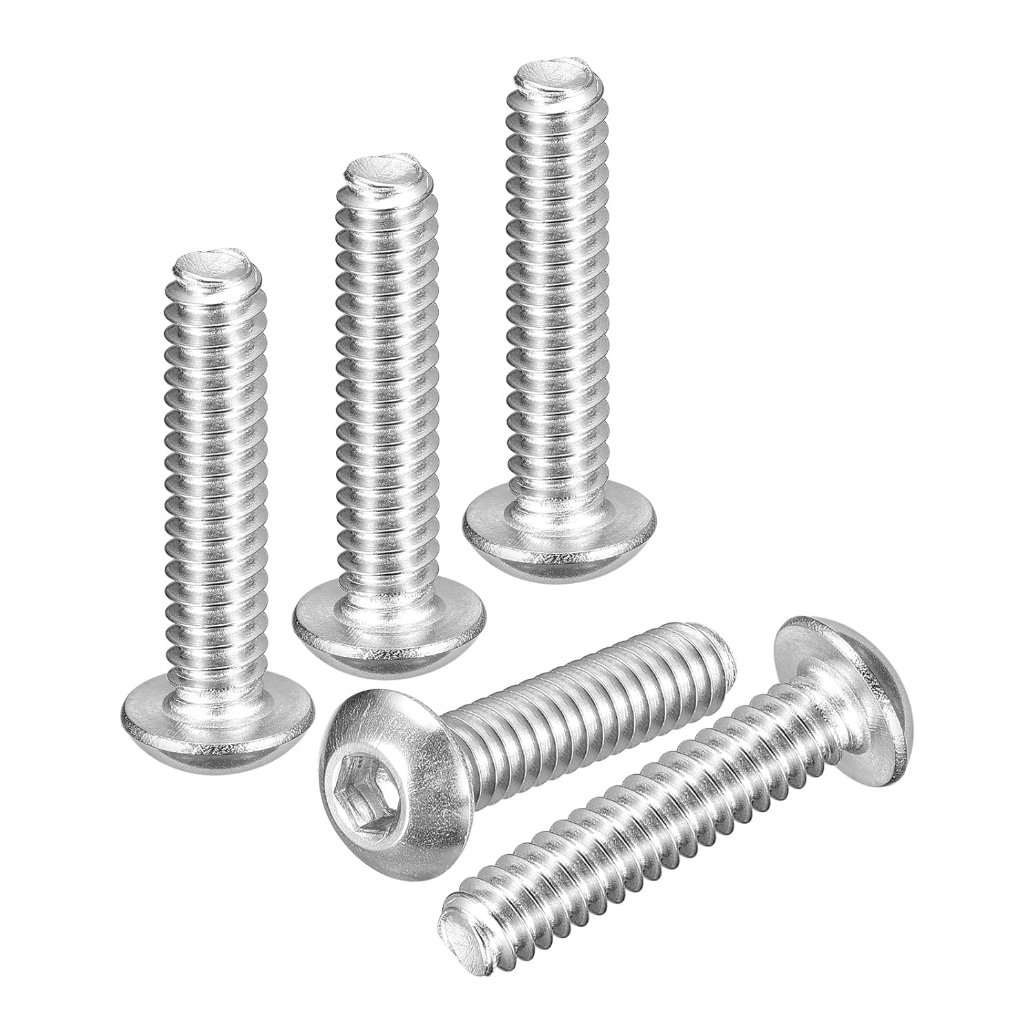 DTGN 5/16"-18x4 Button Head Socket Cap Screws - 20Pack - Good for Road Bicycle, Mountain Bike, Auto, Motorcycle - 304 Stainless Steel Black Oxide - Hex Socket Drive Fasteners