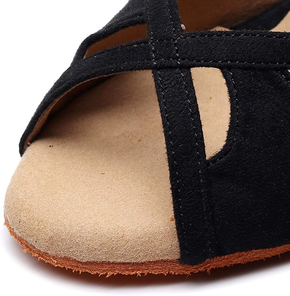 Women's Professional Latin Dance Shoes Satin Salsa Ballroom Wedding Dancing 3.3 inch Heel Height