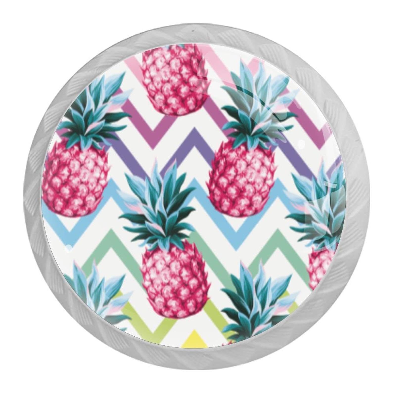 Tqmspg Multi20 4 Pieces Drawer Pulls Pineapple Pattern Door Knobs Dresser Handles For Kitchen Wardrobe Cupboard Hardware Furniture