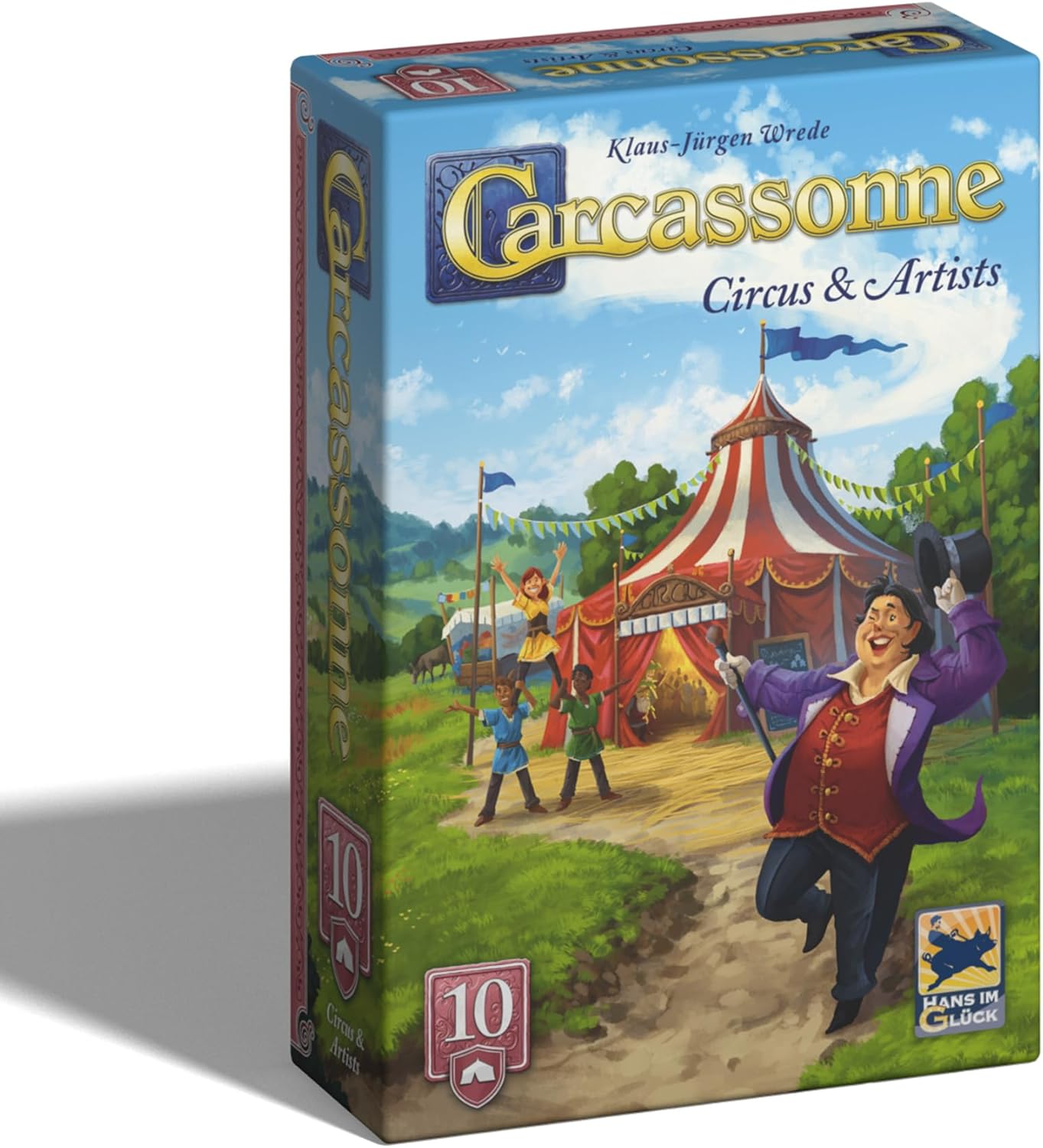 Hans Im Gluck Carcassonne Circus & Artists Board Game Expansion - Add Traveling Circus, Ringmistresses & Artist Meeples, Family Fun for Kids & Adults, Ages 7+, 2-5 Players, 45 Minute Playtime