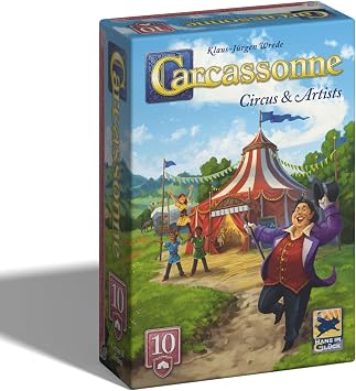 توسعة لعبة Hans Im Gluck Carcassonne Circus & Artists Board Game - إضافة سيرك متنقل ومديرات خواتم وفنانات ميبلز، متعة عائلية للأطفال والكبار، الأعمار 7+، 2-5 لاعبين، وقت لعب 45 دقيقة