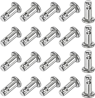 M METERXITY 20-Pack Single Hole Clevis Pins, M4 x 10mm 304 Stainless Steel Flat Head Clevis Pins for Mechanical Linkage/Fixed Parts/Ship Rigging, Link Hinge Pin Reusable