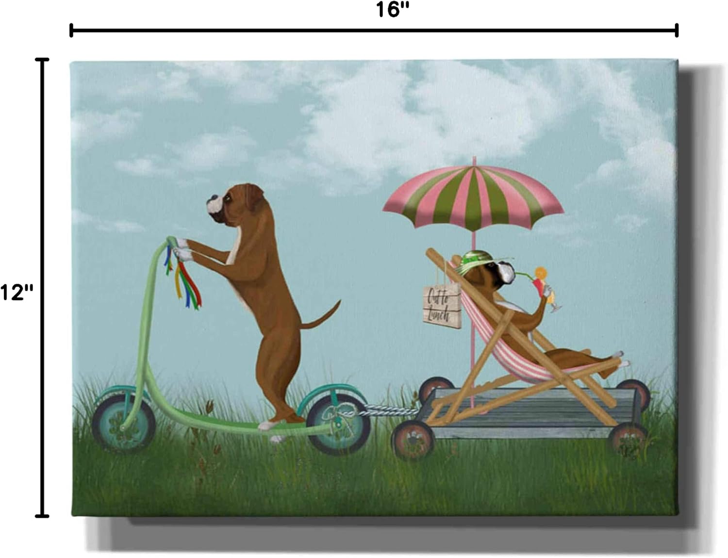 Epic Graffiti 'Boxer Scooter' by Fab Funky Canvas Wall Art, 16"x12"