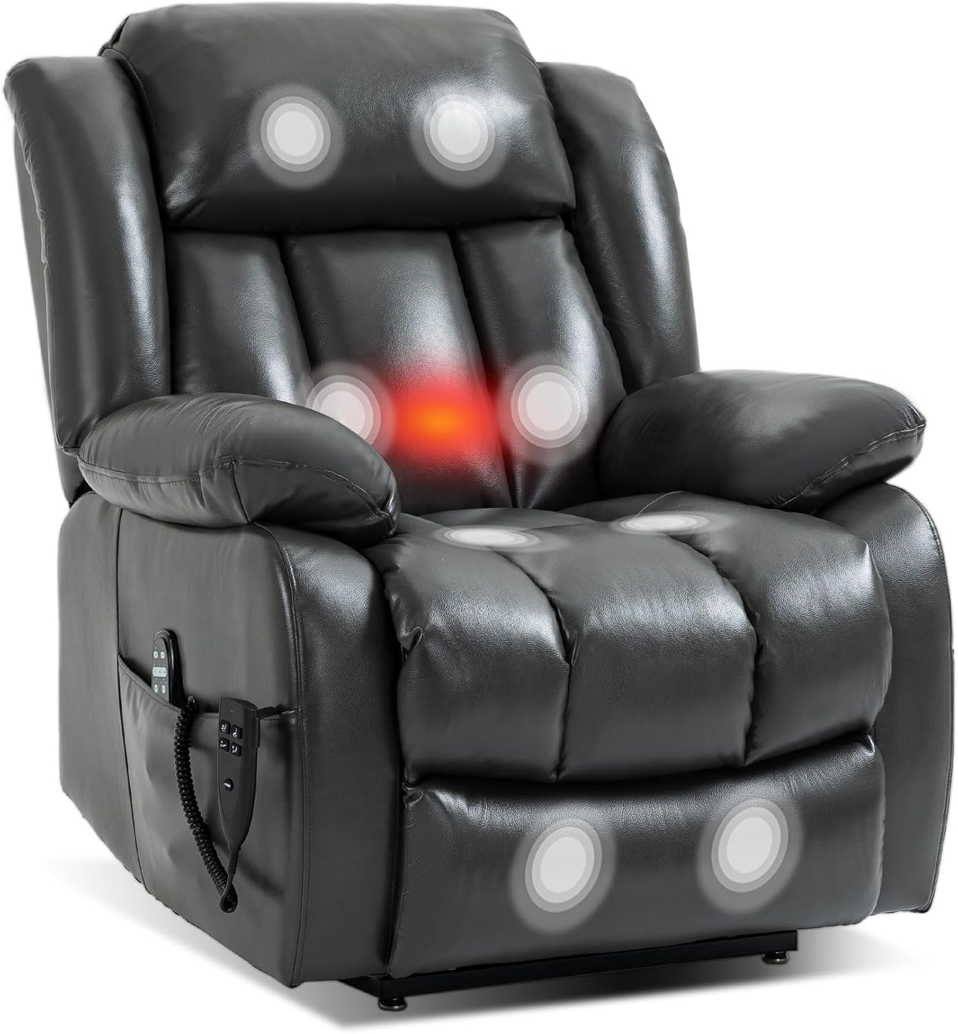 Sofa Chair Home Theater Seating Power Lift Chair for Elderly with Lumbar Support Oversized Bedroom Chair with Massage&Heat Leather Nursery Glider Chair Recliner Chairs for Adults