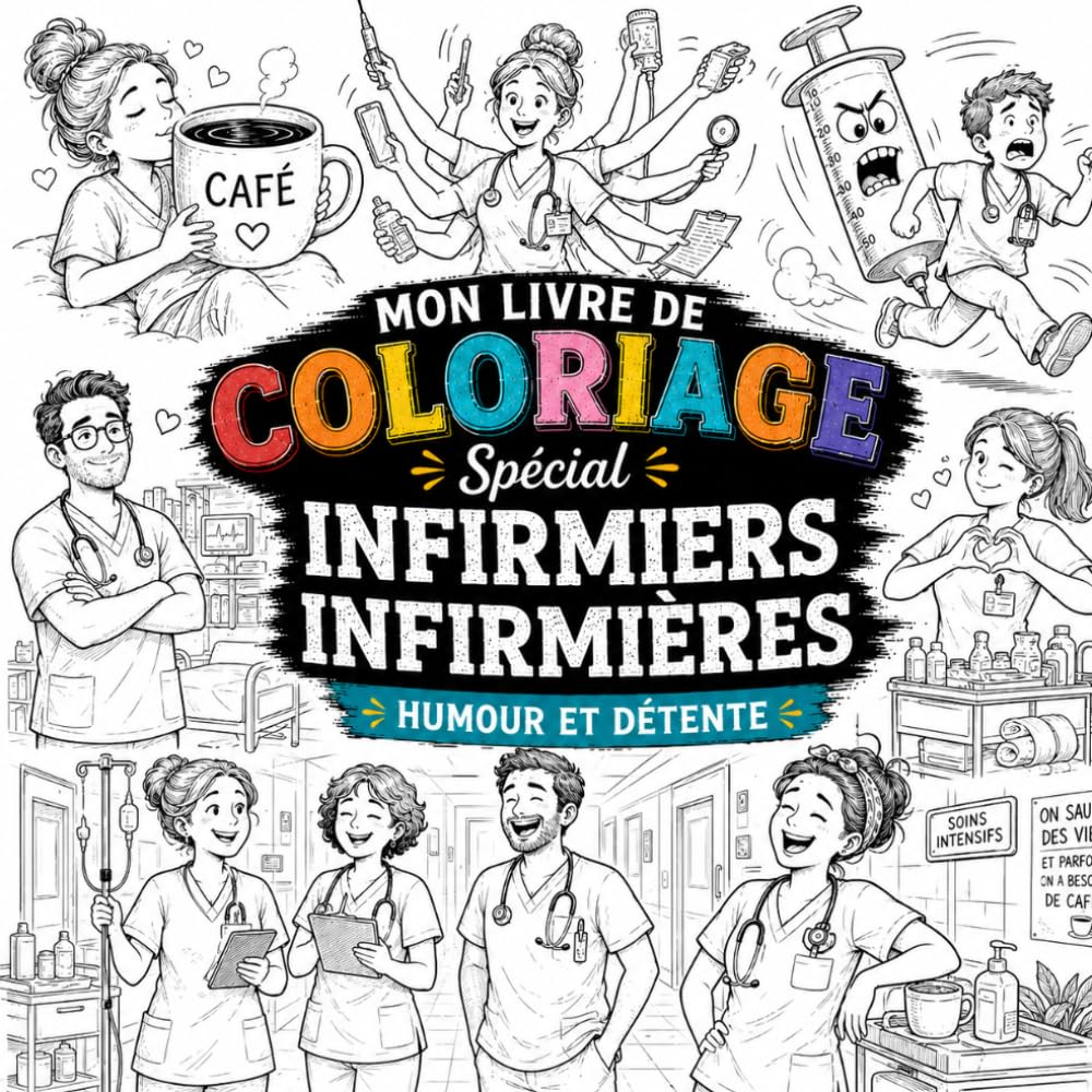Urgences et Doliprane : 40 coloriages drôles et piquants pour infirmières et infirmiers au bout du rouleau: Livre de coloriage anti-stress pour ... idéal (Coloriages thématiques pour adultes)