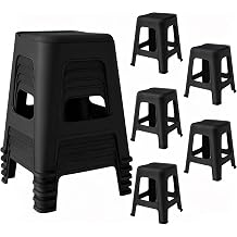 Pipleo 5 Pack Stackable Classroom Stools, 12.9" Height Colorful Nesting Plastic Stool, Portable Backless Chairs Flexible Seating for Classroom, School, Kindergarten, Home