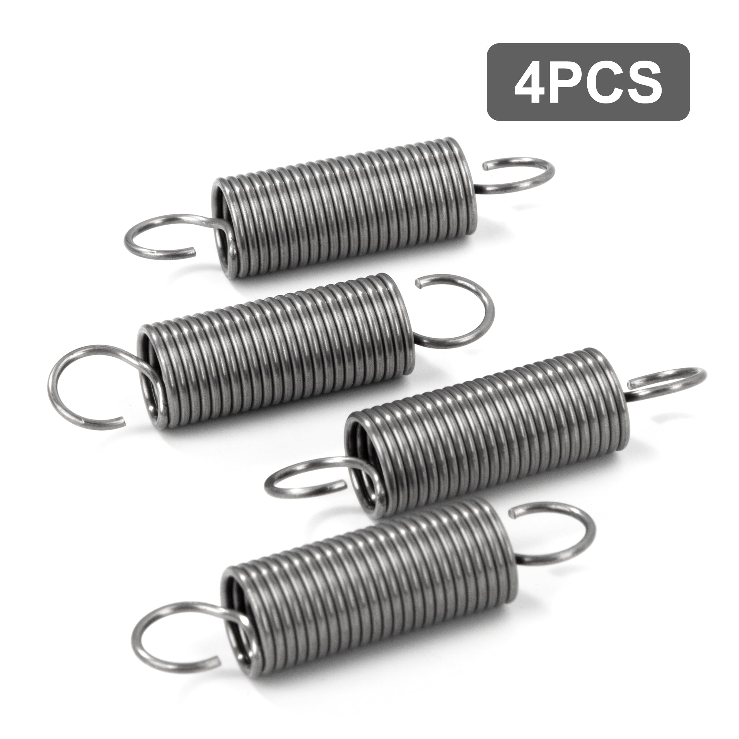 Sprężyny naciągowe z hakiem stal szlachetna sprężyna naciągowa 50 mm średnica zewnętrzna 12 mm średnica drutu 1,2 mm maksymalna siła ciągnąca 3,2 kg 1,2 x 12 x 50 mm 4 sztuki